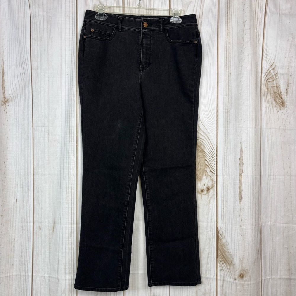 Coldwater Creek Jeans Classic Fit Straight Leg Plain Pocket Pants Black Size 8P